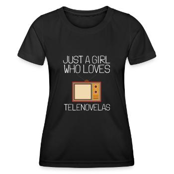Telenovela Columbianas, émissions hispaniques et feuilletons - T-shirt sport Femme - noir - Devant - AI Model Female 172 light (172cm)