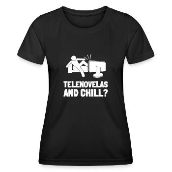 Telenovela Columbianas, émissions hispaniques et feuilletons - T-shirt sport Femme - noir - Devant - AI Model Female 172 light (172cm)