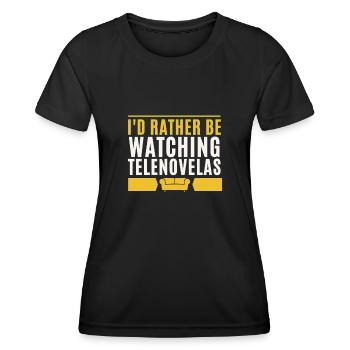 Telenovela Columbianas, émissions hispaniques et feuilletons - T-shirt sport Femme - noir - Devant - AI Model Female 172 light (172cm)