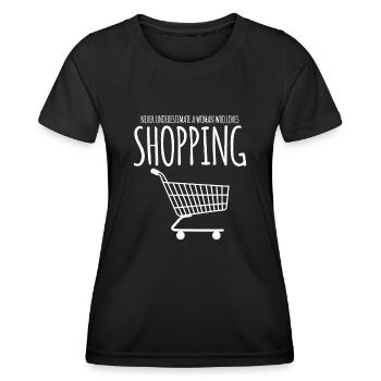 Shopping Shopping Cart Shopping - Women's Functional T-Shirt - black - Front - AI Model Female 172 light (172cm)
