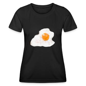 Fried egg by HOB Products - Women's Functional T-Shirt - black - Front - AI Model Female 172 light (172cm)