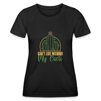 Cactus Jardin Cactus - T-shirt sport Femme - noir - Devant - AI Model Female 172 light (172cm)