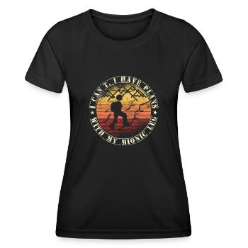 Chirurgie de prothèse d’humour amputée Amputation - T-shirt sport Femme - noir - Devant - AI Model Female 172 light (172cm)
