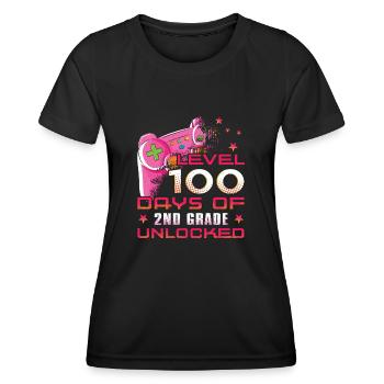 100th Day Gamer 2nd Grade Happy 100 Days Of School - T-shirt sport Femme - noir - Devant - AI Model Female 172 light (172cm)
