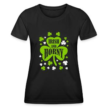 Fête irlandaise et excitée de la Saint-Patrick - T-shirt sport Femme - noir - Devant - AI Model Female 172 light (172cm)