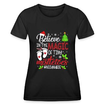 Infirmière de l’USIN Believin Magie Du minuscule gui - T-shirt sport Femme - noir - Devant - AI Model Female 172 light (172cm)