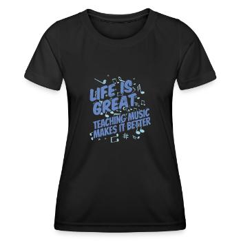 Professeur de musique Professeur de musique Professeur de musique - T-shirt sport Femme - noir - Devant - AI Model Female 172 light (172cm)