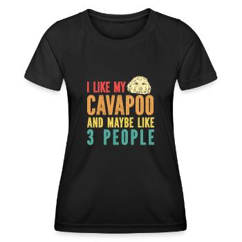 Cavapoo Cavoodle Capoodle Dog - Women's Functional T-Shirt - black - Front - AI Model Female 172 light (172cm)
