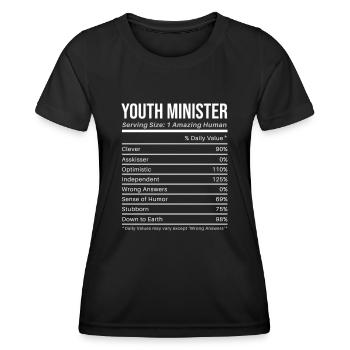 Youth Minister Nutritional Values Funny - Women's Functional T-Shirt - black - Front - AI Model Female 172 light (172cm)