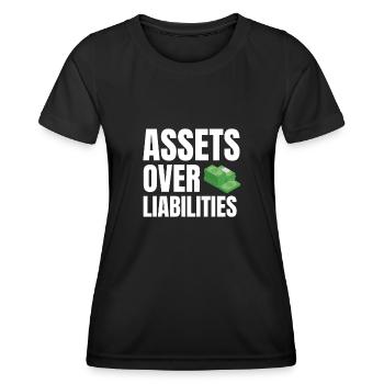 Actifs sur passifs Entrepreneur comptable - T-shirt sport Femme - noir - Devant - AI Model Female 172 light (172cm)