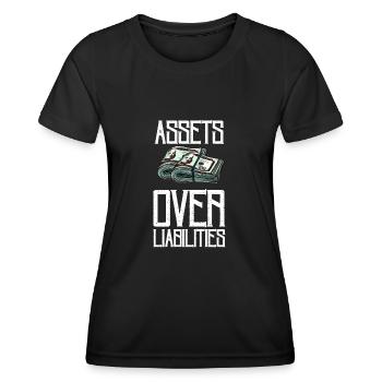 Actifs sur passifs Entrepreneur comptable - T-shirt sport Femme - noir - Devant - AI Model Female 172 light (172cm)