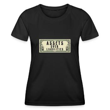 Actifs sur passifs Entrepreneur comptable - T-shirt sport Femme - noir - Devant - AI Model Female 172 light (172cm)