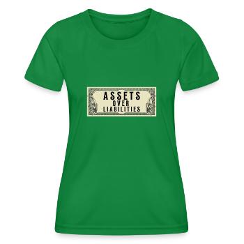 Actifs sur passifs Entrepreneur comptable - T-shirt sport Femme - vert - Devant - AI Model Female 172 dark (172cm)