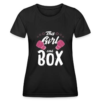 Boxing Girl Can Box Cool Girl Boxing Gift - Frauen Funktions-T-Shirt - Schwarz - Vorne - AI Model Female 172 light (172cm)