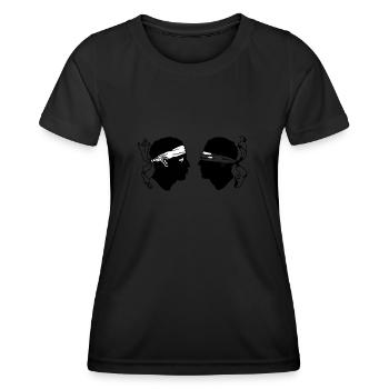 Corse Corsu Corssica 2B Head De Maure Corsica - T-shirt sport Femme - noir - Devant - AI Model Female 172 light (172cm)
