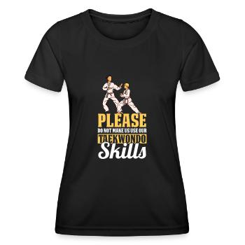 Taekwondo Taekwondo-Mama - Frauen Funktions-T-Shirt - Schwarz - Vorne - AI Model Female 172 light (172cm)