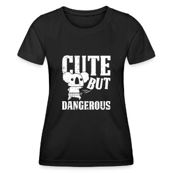 Taekwondo Koala mignon mais dangereux - T-shirt sport Femme - noir - Devant - AI Model Female 172 light (172cm)