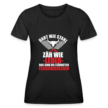 Fleischer Metzger Zerleger Schlachter - Frauen Funktions-T-Shirt - Schwarz - Vorne - AI Model Female 172 light (172cm)