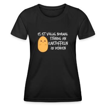 Kartoffeln lustig Kartoffel - Frauen Funktions-T-Shirt - Schwarz - Vorne - AI Model Female 172 light (172cm)