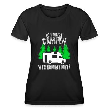 Wohnmobil Camping Wohnwagen Camper - Frauen Funktions-T-Shirt - Schwarz - Vorne - AI Model Female 172 light (172cm)