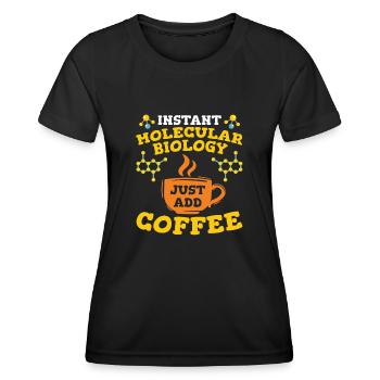 Biologiste Biologiste Café Biologiste moléculaire - T-shirt sport Femme - noir - Devant - AI Model Female 172 light (172cm)