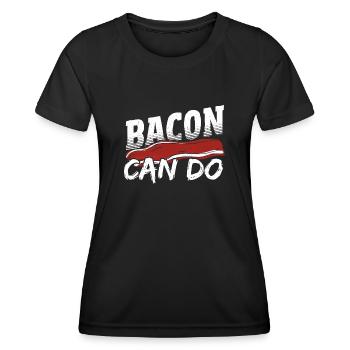 Speck Schinken Eier Schwein - Frauen Funktions-T-Shirt - Schwarz - Vorne - AI Model Female 172 light (172cm)
