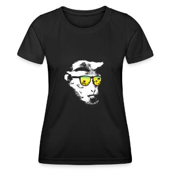 Monkey Design mit DJ Kopfhörer und Sonnenbrille Af - Frauen Funktions-T-Shirt - Schwarz - Vorne - AI Model Female 172 light (172cm)