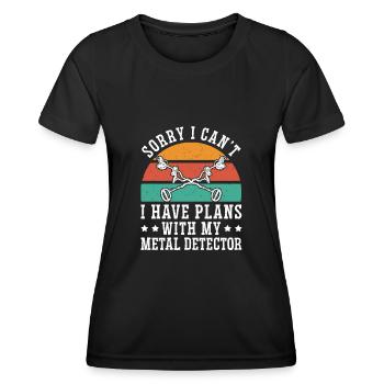 Metaldetektor Schatzsucher Schatzsuche - Frauen Funktions-T-Shirt - Schwarz - Vorne - AI Model Female 172 light (172cm)