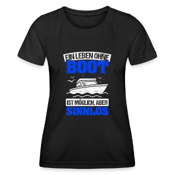 Boot Yacht Jolle Kajak Fan Geschenk Kapitän Schiff - Frauen Funktions-T-Shirt - Schwarz - Vorne - AI Model Female 172 light (172cm)