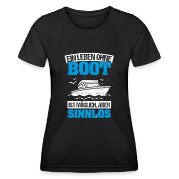 Boot Yacht Jolle Kajak Fan Geschenk Kapitän Schiff - Frauen Funktions-T-Shirt - Schwarz - Vorne - AI Model Female 172 light (172cm)
