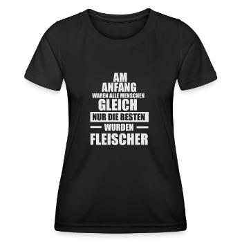 Fleischer Metzger Zerleger Schlachter - Frauen Funktions-T-Shirt - Schwarz - Vorne - AI Model Female 172 light (172cm)