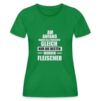Fleischer Metzger Zerleger Schlachter - Frauen Funktions-T-Shirt - Kelly Green - Vorne - AI Model Female 172 dark (172cm)