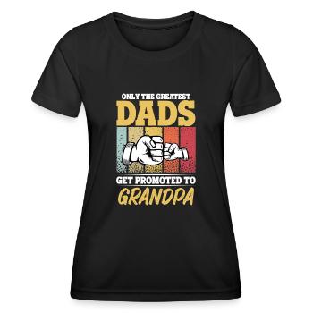 Les meilleurs papas sont promus grand-père vintage papa - T-shirt sport Femme - noir - Devant - AI Model Female 172 light (172cm)