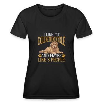 Goldendoodle Doodle Hund - Frauen Funktions-T-Shirt - Schwarz - Vorne - AI Model Female 172 light (172cm)