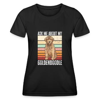 Goldendoodle Doodle Chien - T-shirt sport Femme - noir - Devant - AI Model Female 172 light (172cm)