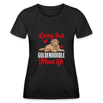 Goldendoodle Doodle Hund - Frauen Funktions-T-Shirt - Schwarz - Vorne - AI Model Female 172 light (172cm)