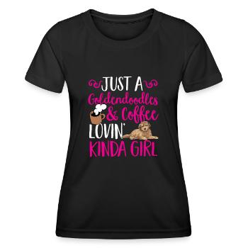 Goldendoodle Doodle Hund - Frauen Funktions-T-Shirt - Schwarz - Vorne - AI Model Female 172 light (172cm)