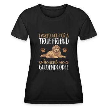 Goldendoodle Doodle Chien - T-shirt sport Femme - noir - Devant - AI Model Female 172 light (172cm)
