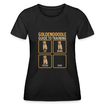 Goldendoodle Doodle Hund - Frauen Funktions-T-Shirt - Schwarz - Vorne - AI Model Female 172 light (172cm)