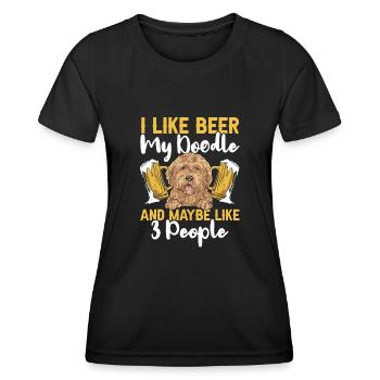 Goldendoodle Doodle Hund - Frauen Funktions-T-Shirt - Schwarz - Vorne - AI Model Female 172 light (172cm)