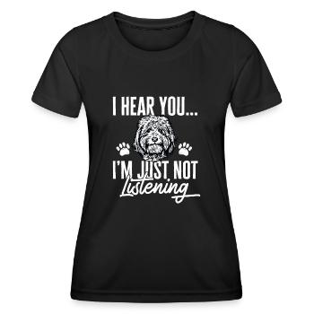 Goldendoodle Doodle Hund - Frauen Funktions-T-Shirt - Schwarz - Vorne - AI Model Female 172 light (172cm)