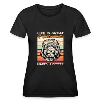 Goldendoodle Doodle Hund - Frauen Funktions-T-Shirt - Schwarz - Vorne - AI Model Female 172 light (172cm)