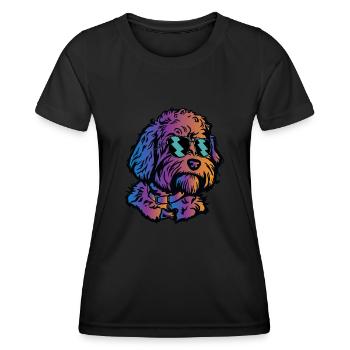 Goldendoodle Doodle Hund - Frauen Funktions-T-Shirt - Schwarz - Vorne - AI Model Female 172 light (172cm)