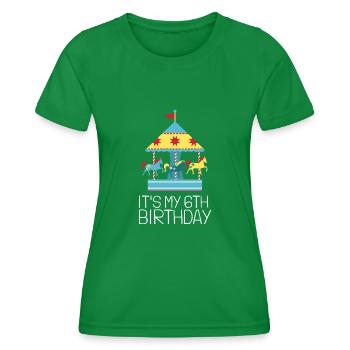 Carnival Party Birthday Girl Cumpleaños Carousel - Women's Functional T-Shirt - kelly green - Front - AI Model Female 172 dark (172cm)