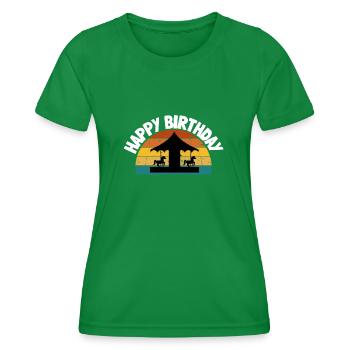 Carnival Party Birthday Girl Cumpleaños Carousel - Women's Functional T-Shirt - kelly green - Front - AI Model Female 172 dark (172cm)
