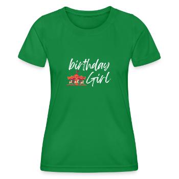 Carnival Party Birthday Girl Cumpleaños Carousel - Women's Functional T-Shirt - kelly green - Front - AI Model Female 172 dark (172cm)