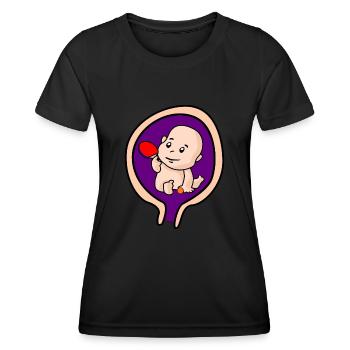 Table Tennis Baby Table Tennis Player - Women's Functional T-Shirt - black - Front - AI Model Female 172 light (172cm)