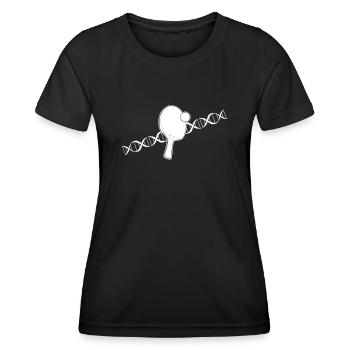 Table tennis balls Table tennis bats - Women's Functional T-Shirt - black - Front - AI Model Female 172 light (172cm)