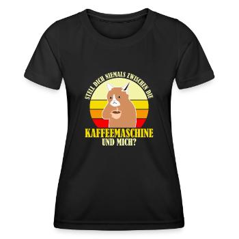 Büro Kaffee Morgenmuffel Müde Coffein - Frauen Funktions-T-Shirt - Schwarz - Vorne - AI Model Female 172 light (172cm)