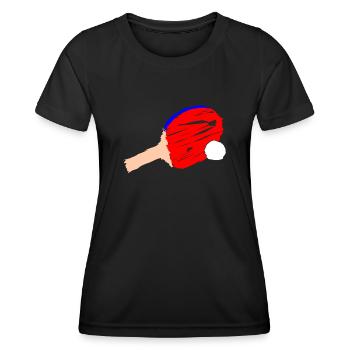 Balle de tennis de table Batte de tennis de table - T-shirt sport Femme - noir - Devant - AI Model Female 172 light (172cm)
